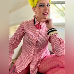 Pink Gingham Button Up Shirt